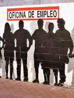 wall painting of a waiting line