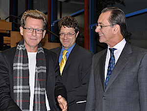 Albrecht Koschorke, Ulrich Gotter und David Wellberry im Gespräch