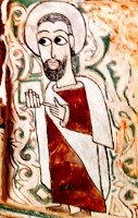 Jesus. Felsenkirche Debre Tsion. Detail der Wandbemalung