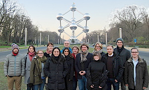 the group in front of the Atomium