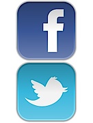 Logos von Facebook und Twitter