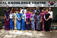 Group Picture with PhD students, lecturers of anthropology and the conference organizers at the Local Knowledge Centre on the University campus in Yangon.