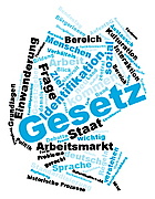Wortwolke in den Umrissen Deutschlands