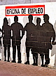mural of a waiting line